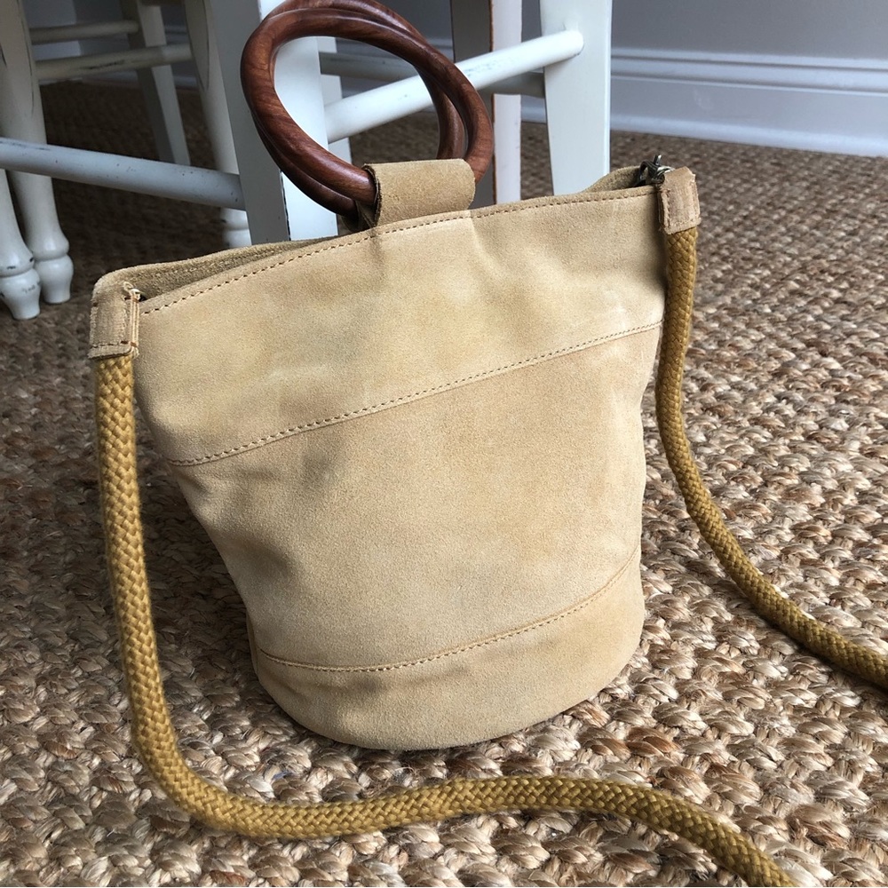 New: Lucky Brand Suede Bucket Bag with Optional Strap. - Picture 6 of 14